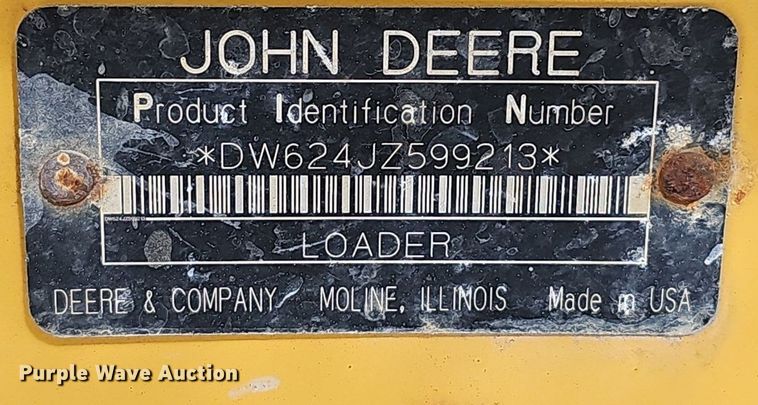 image for item EJ6004 2005 John Deere 624J wheel loader