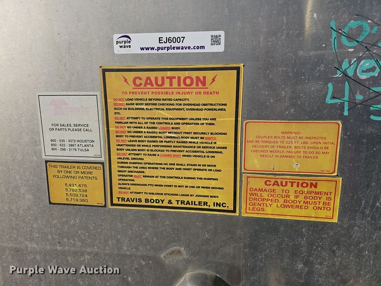image for item EJ6007 2013 Travis Body 48FT. S/102 walking floor trailer