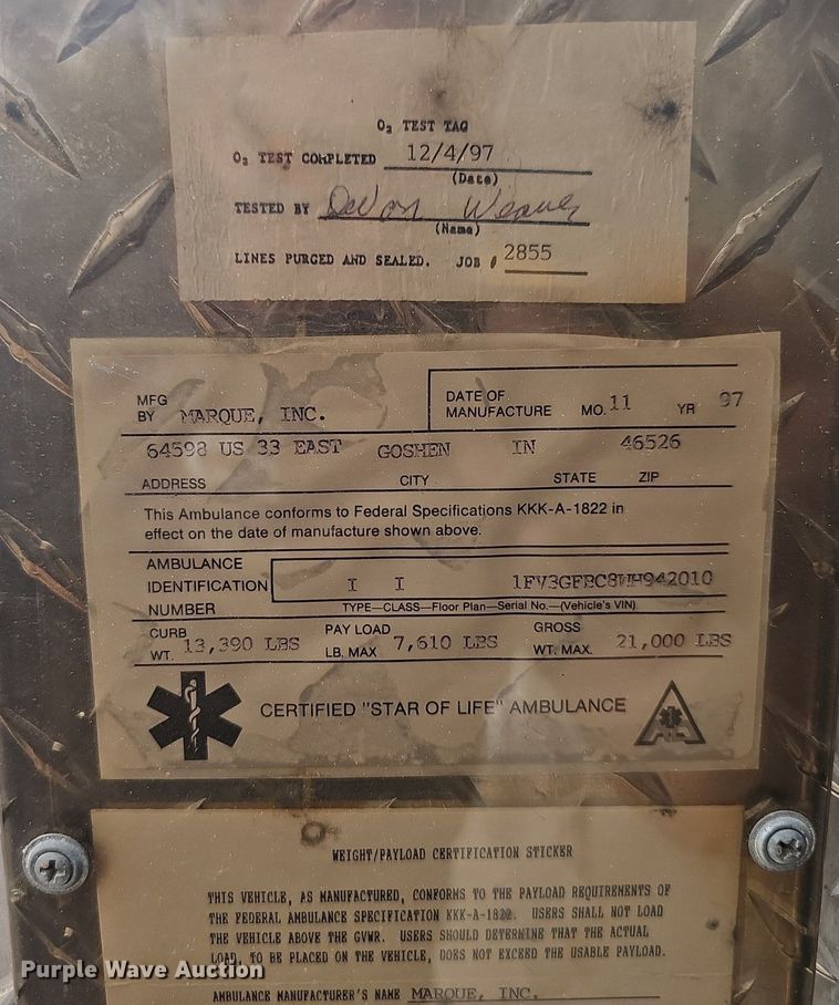 image for item EJ6011 1998 Freightliner FL60 ambulance