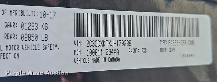 image for item EJ6014 2018 Dodge Charger Police Interceptor 