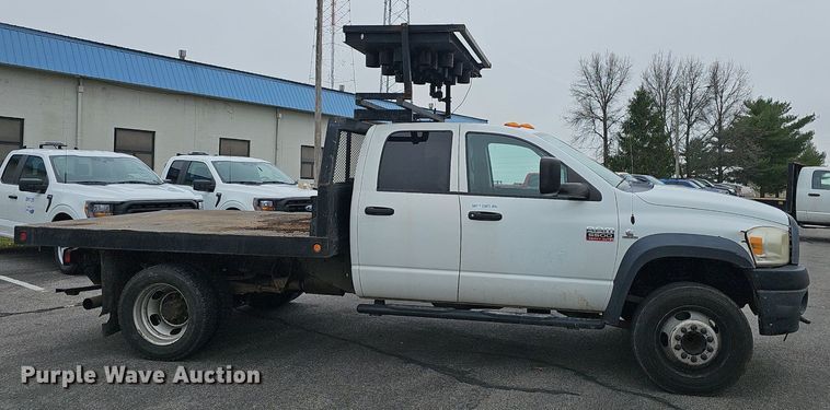 image for item EJ6082 2010 Dodge Ram 5500HD Quad Cab flatbed truck