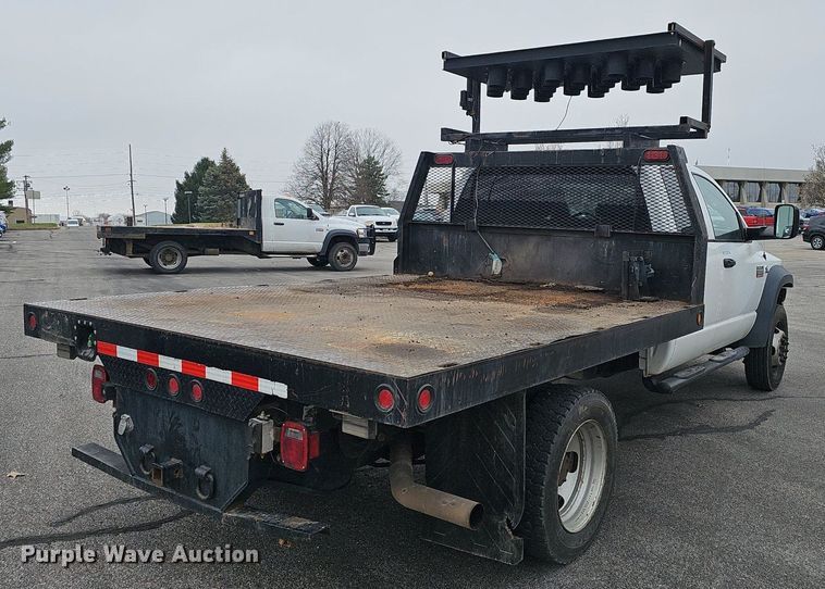 image for item EJ6082 2010 Dodge Ram 5500HD Quad Cab flatbed truck