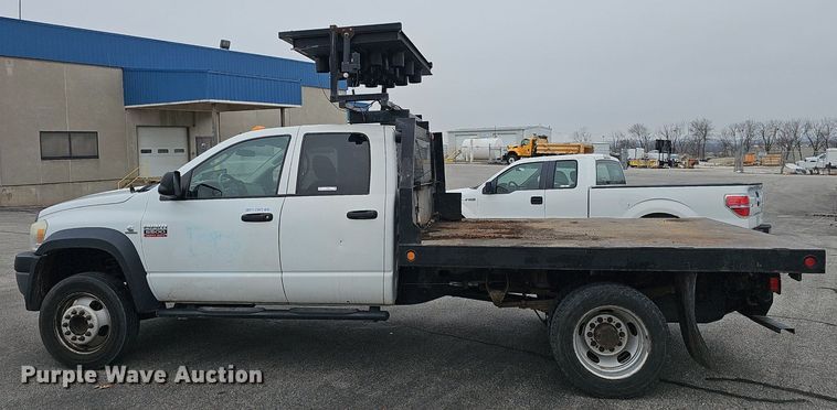 image for item EJ6082 2010 Dodge Ram 5500HD Quad Cab flatbed truck