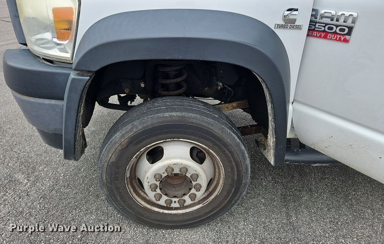 image for item EJ6082 2010 Dodge Ram 5500HD Quad Cab flatbed truck