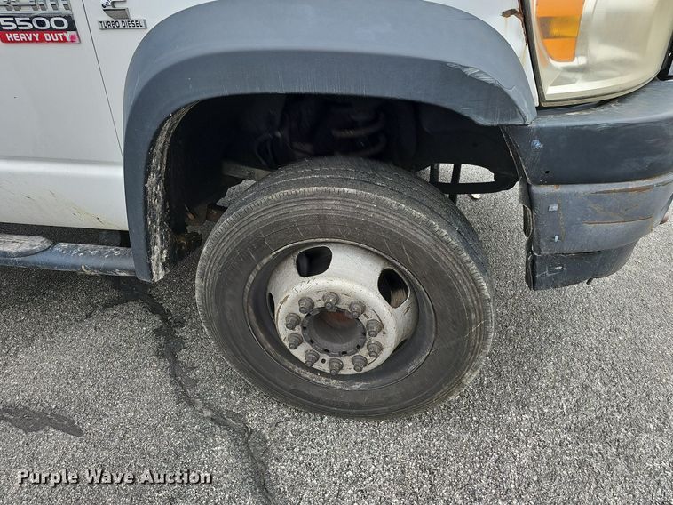 image for item EJ6082 2010 Dodge Ram 5500HD Quad Cab flatbed truck