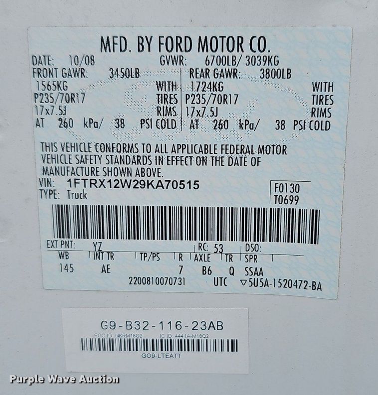 image for item EJ6083 2009 Ford  F150 SuperCab pickup truck