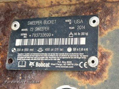 image for item EK4205 2014 Bobcat 72 Sweeper skid steer sweeper