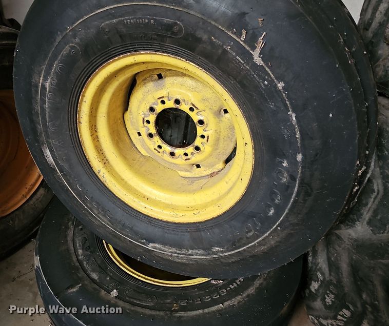 image for item EK5544 (2) Ag Pro 10.00-16 tractor tires and wheels