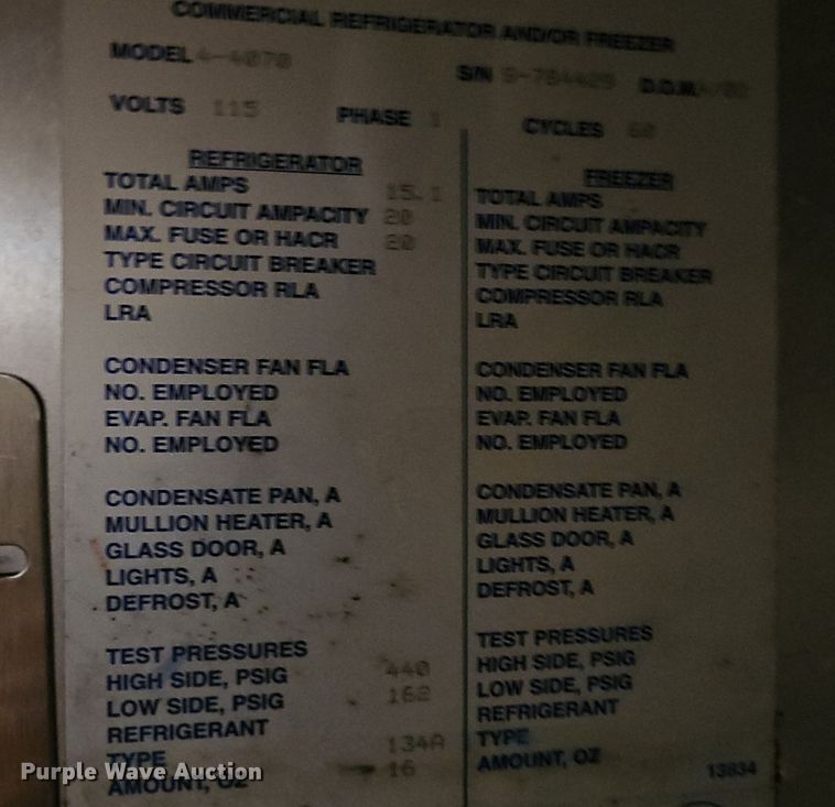 image for item EK5585 McCall 4-4070 refrigerator