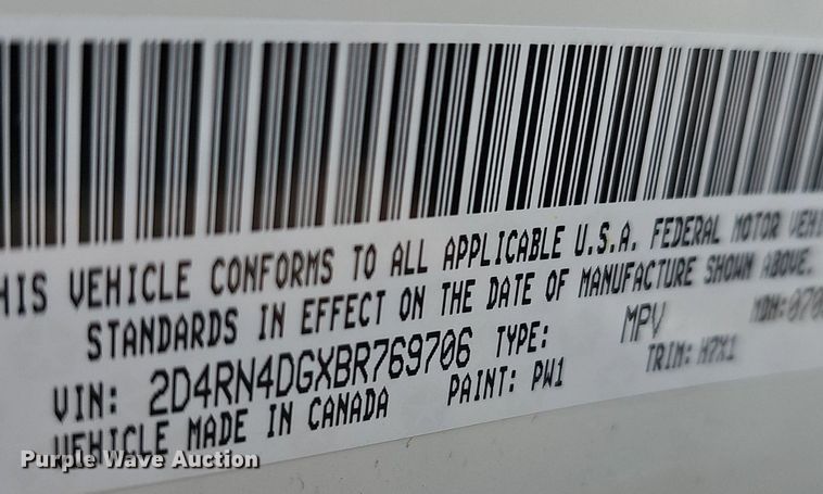 image for item EK5626 2011 Dodge Grand Caravan van