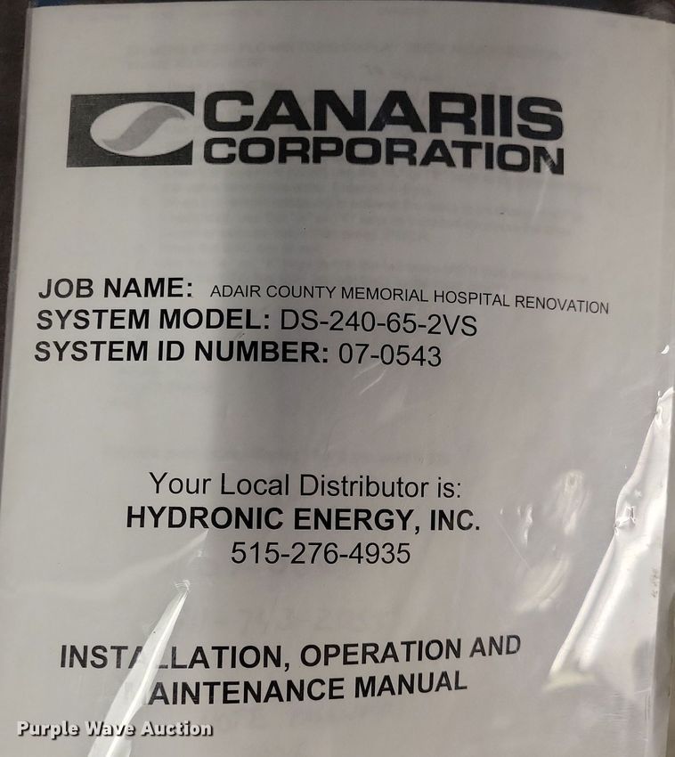image for item IQ9911 2008 Canariis Corp DS-240-65-2VS pump