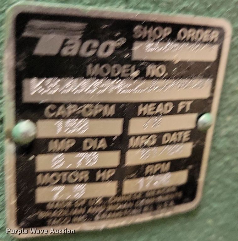 image for item IQ9913 2008 Taco pump