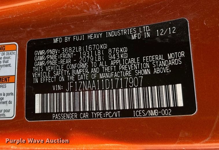 image for item NF9411 2013 Scion FR-S 