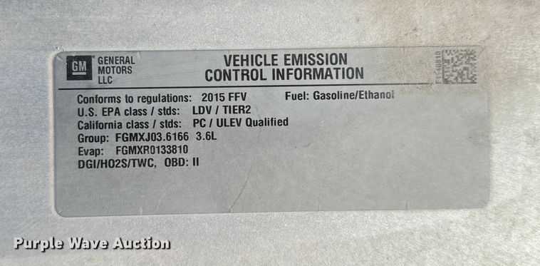 image for item NF9412 2015 Chevorlet Impala 