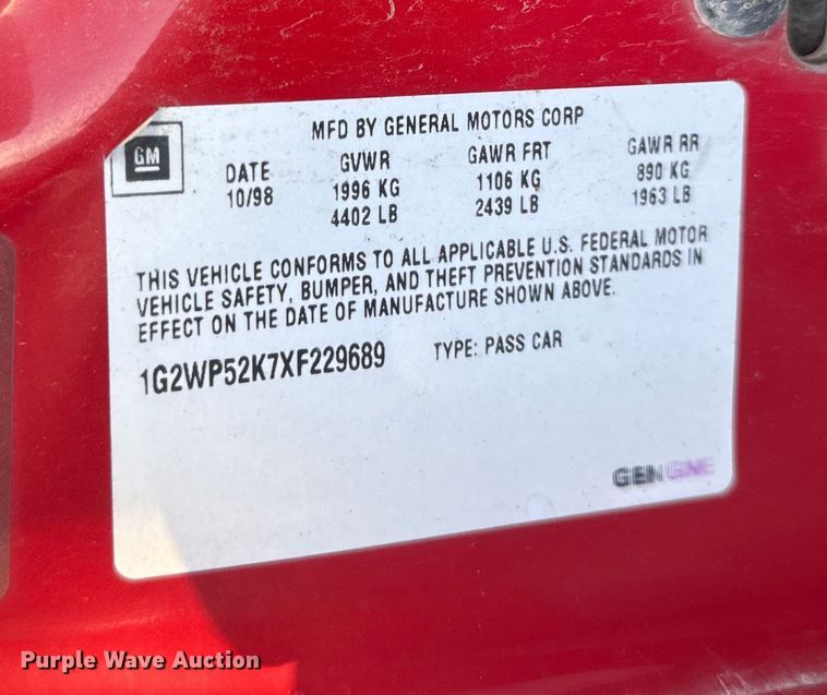 image for item NF9420 1999 Pontiac Grand Prix 