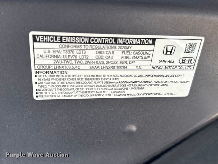 image for item NU9545 2020 Honda Odyssey van