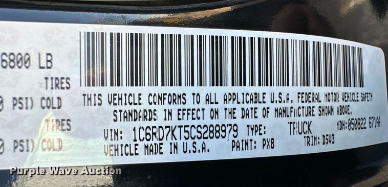 image for item OA9649 2012 Dodge Ram 1500 Crew Cab pickup truck