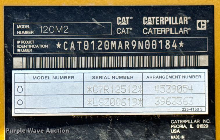 image for item OJ9586 2015 Caterpillar 120M2 motor grader