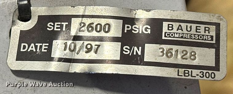 image for item OM9912 1997 Bauer MV-E1 SCBA air compressor