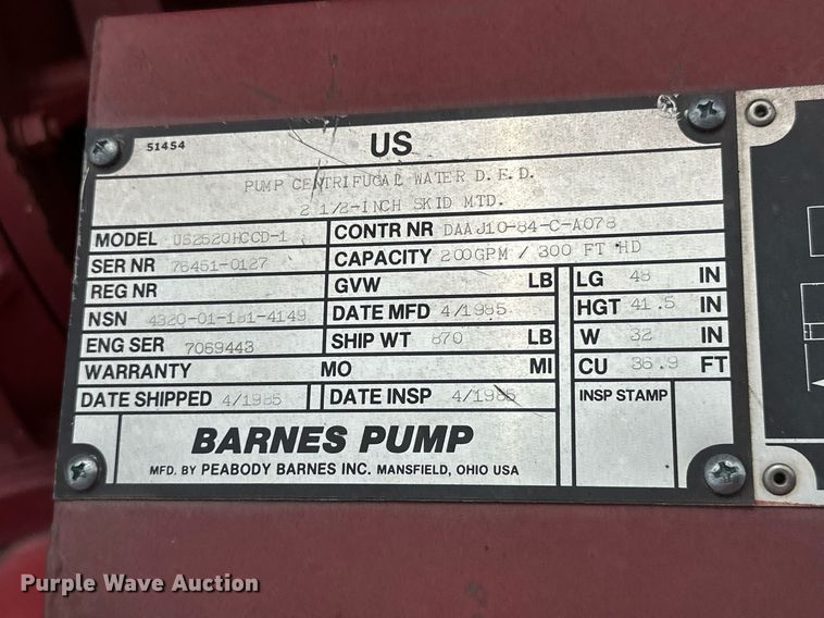 image for item OM9919 1985 AM General  M925 tanker fire truck