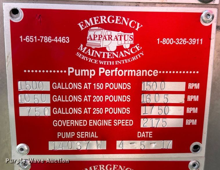 image for item OM9920 1988 Spartan GA20-2142 pumper fire truck