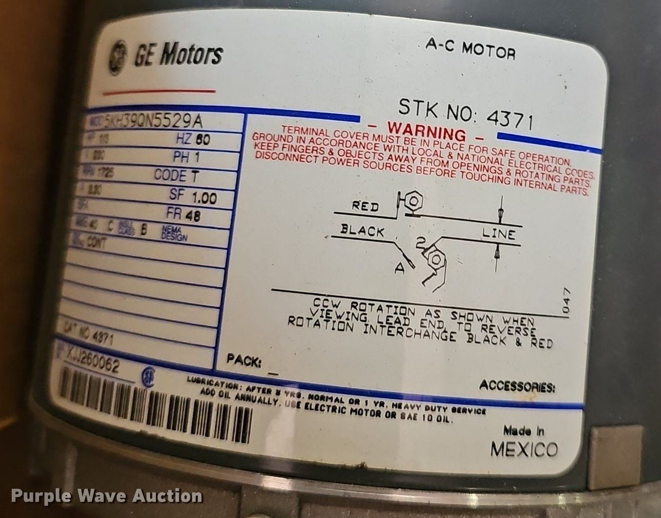 (17) electric motors in Osawatomie, KS Item EK5515 for sale Purple Wave