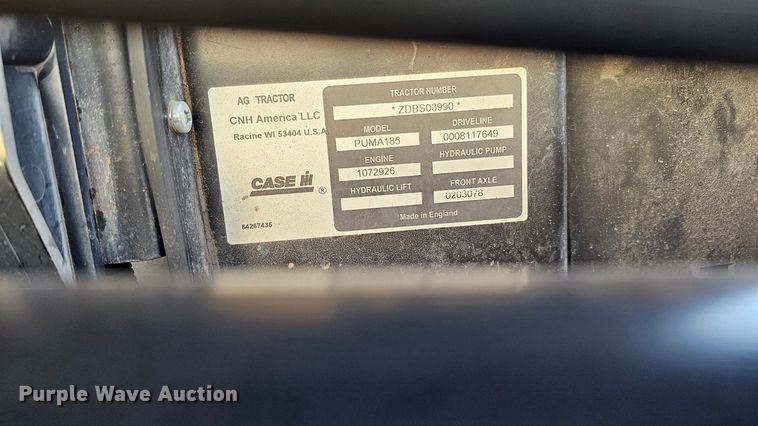 image for item DK0629 2014 Case IH Puma 185 MFWD tractor