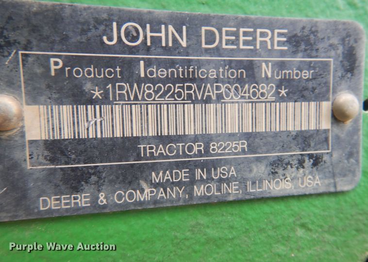 image for item DP2666 2010 John Deere 8225R MFWD tractor