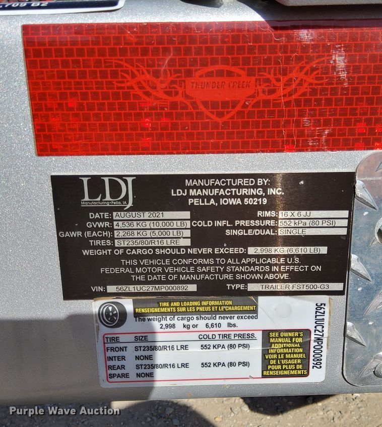 image for item DS5463 2021 Thunder Creek Equipment  FST500  fuel trailer 