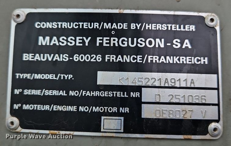 image for item EI3622 1995 Massey Ferguson  8160 MFWD tractor