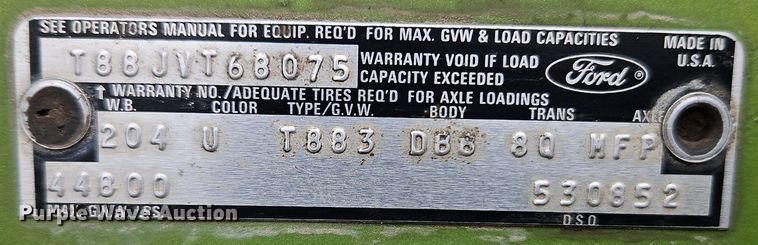 image for item EI3625 1974 Ford T880 Custom Cab grain truck