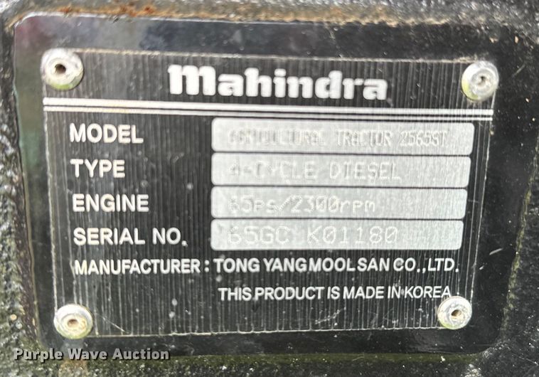 image for item EJ0324 2016 Mahindra 2565 MFWD tractor