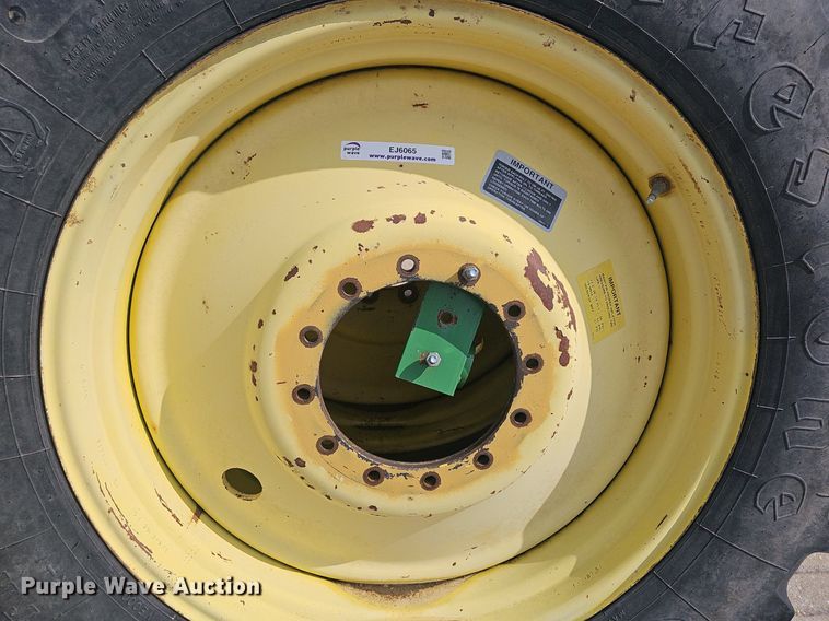 image for item EJ6065 (4) Firestone 385/85R34 row crop tires and wheels