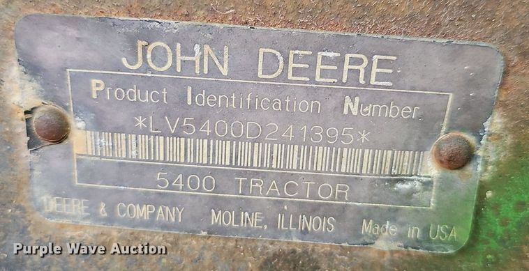 image for item EJ6067 1993 John Deere 5400 MFWD tractor