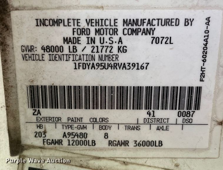 image for item LW9019 1994 Ford  LTL9000 Aeromax  grain truck