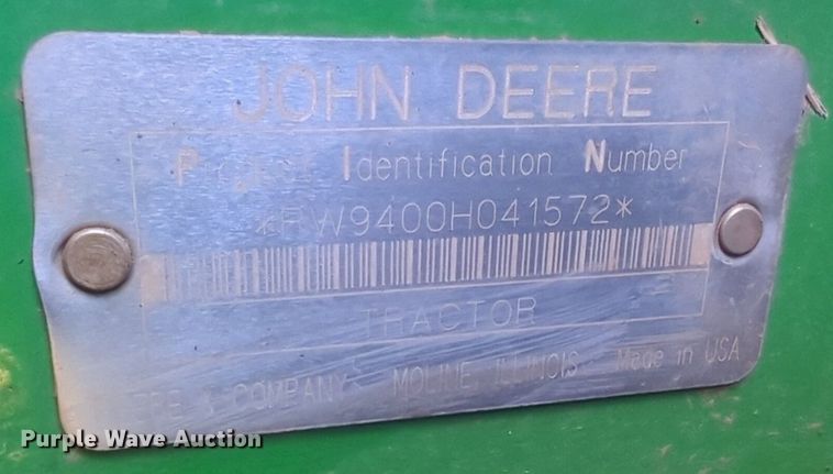 image for item NZ9426 2001 John Deere 9400 4WD tractor