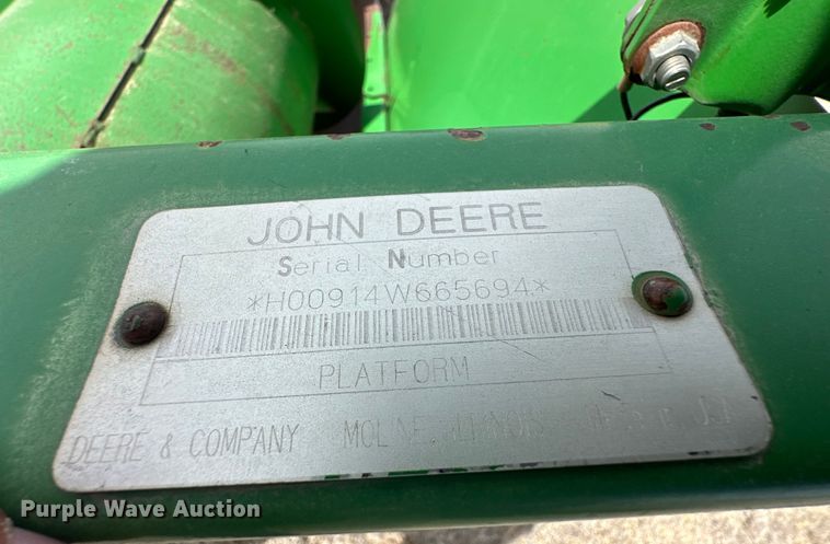 image for item OA9704 John Deere 914 pickup head
