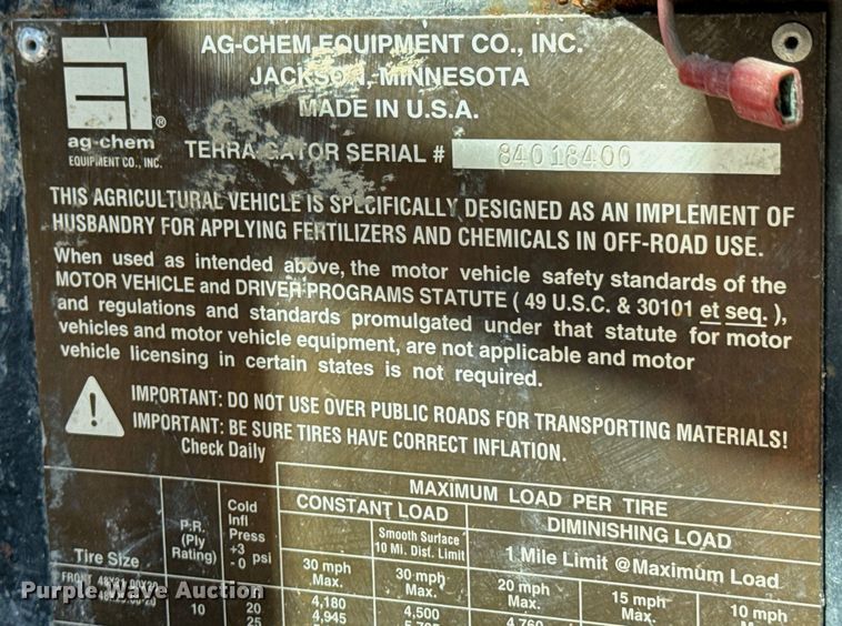 image for item OJ9648 Ag-Chem TerraGator 8104 spreader