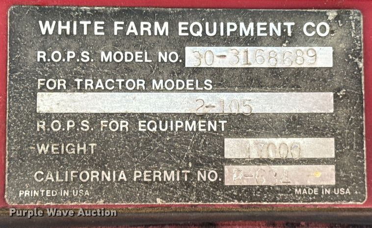 image for item OJ9681 White Field Boss 2-105 tractor