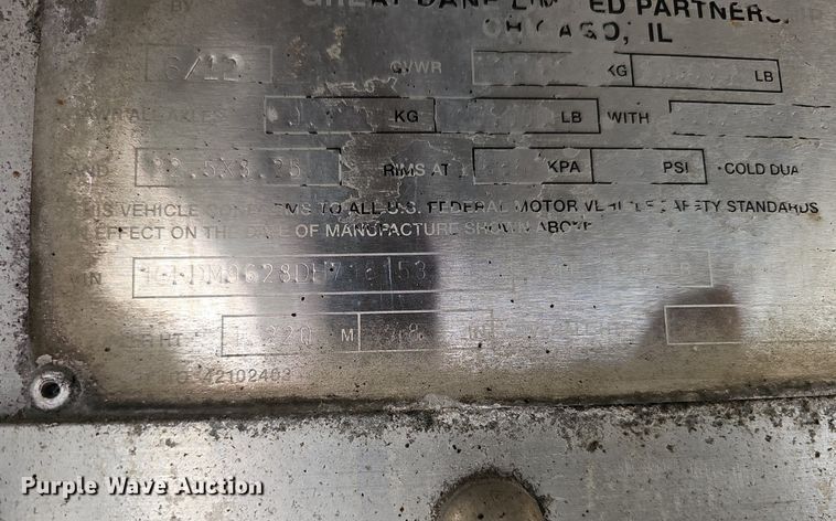 image for item DK0727 2013 Great Dane FXP-0027-00048 flatbed trailer