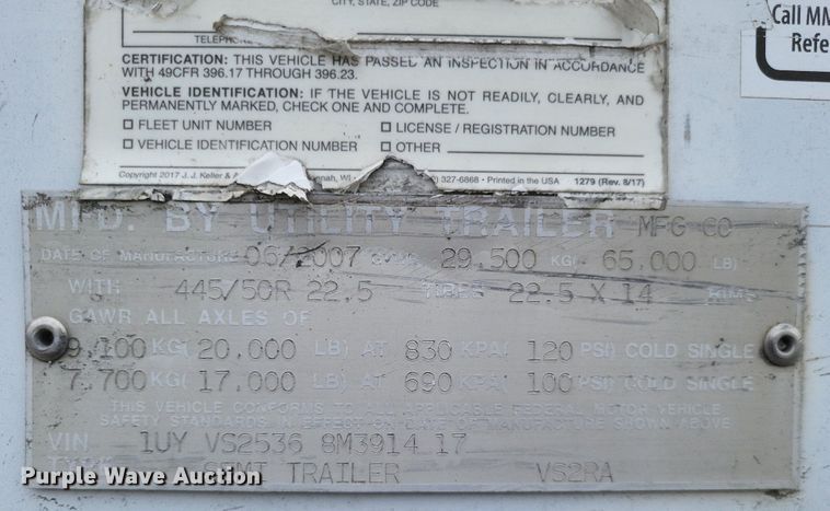 image for item DO4841 2008 Utility  3000R refrigerated van trailer