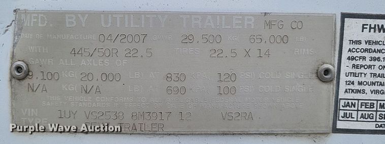 image for item DO4843 2008 Utility  3000R refrigerated van trailer