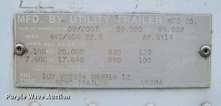 image for item DO4844 2008 Utility  3000R refrigerated van trailer