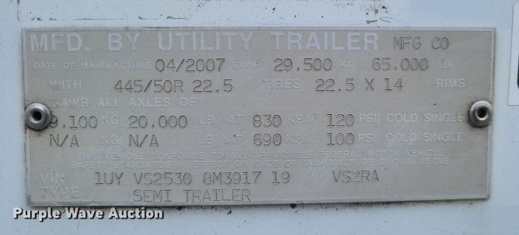 image for item DO4848 2008 Utility  3000R refrigerated van trailer