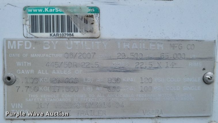 image for item DO4849 2008 Utility  3000R  refrigerated van trailer