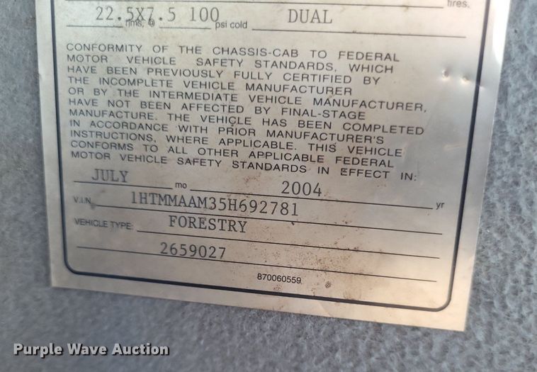 image for item DO4851 2005 International 4300 forestry bucket truck