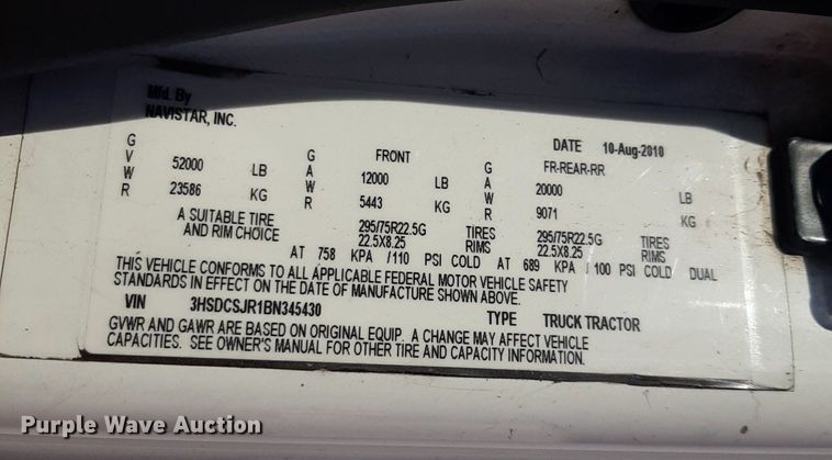 image for item DP2679 2011 International Pro Star Premium semi truck