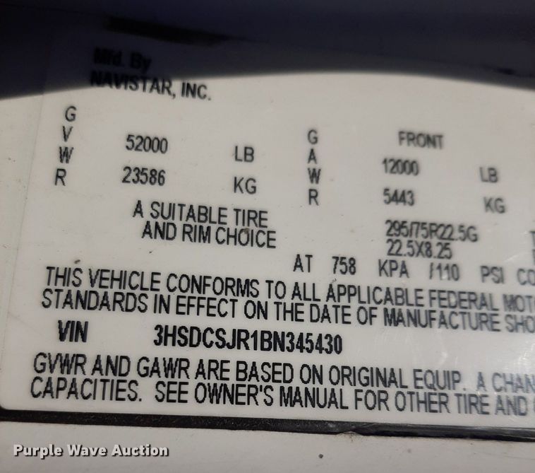 image for item DP2679 2011 International Pro Star Premium semi truck