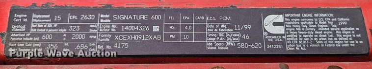 image for item EI3609 2000 Western Star 4900E semi truck