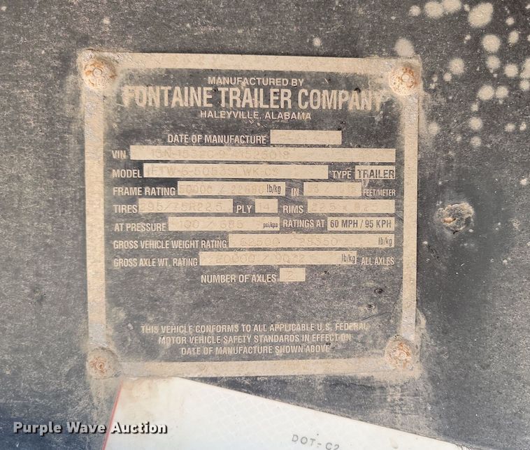 image for item LA9755 2004 Fontaine  IFTW-6-5053SLWK-CS side curtain trailer